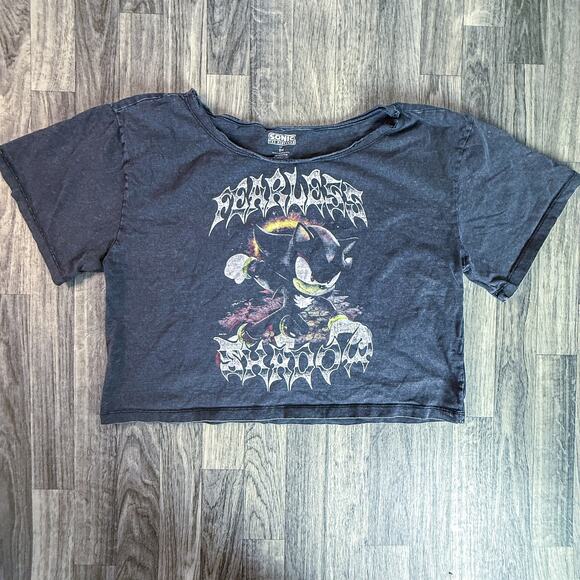 Hot Topic Tops - Fearless Shadow Sonic Crop Top Hot Topic Official 100% Cotton Vintage Graphic